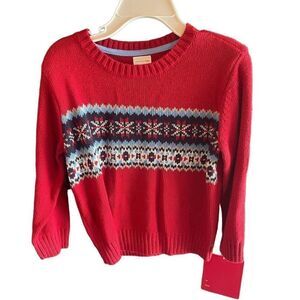 WonderKids fair isle sweater NEW NWT 3T red